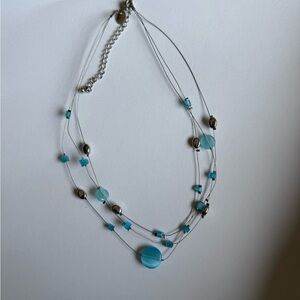Lia Sophia Blue Multi-Strand Necklace